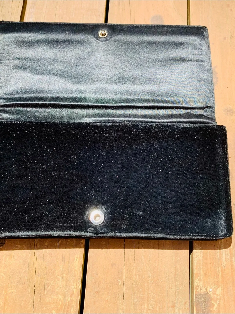Black Velvet Rhinestone Crystal Clutch